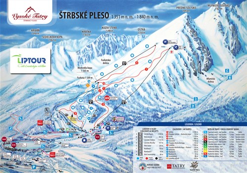 MAPA VYSOKÉ TATRY, ŠTRBSKÉ PLESO